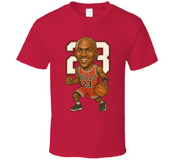Michael Jordan Chicago Basketball Sports Caricature T Shirt 40356131