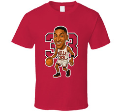 Scottie Pippin Chicago Basketball Sports Caricature T Shirt 40356135