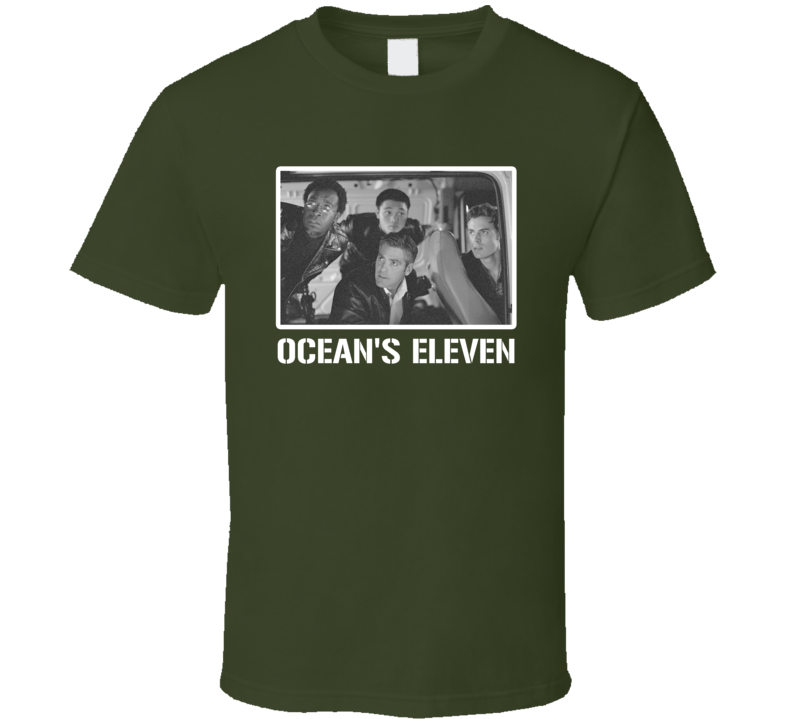 Ocean's Eleven Heist Movie Pitt Clooney Cool Fan T Shirt