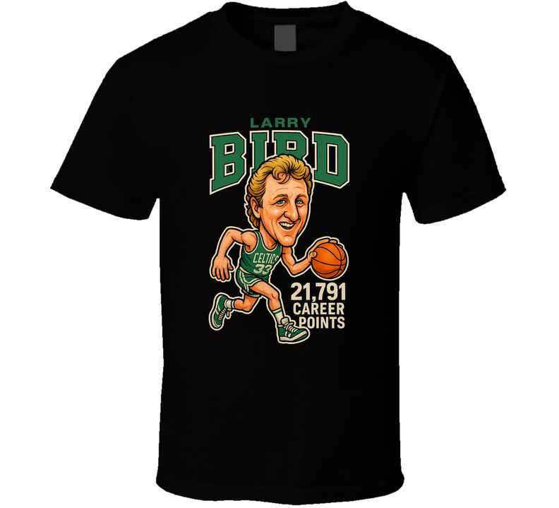 Larry Bird Basketball Caricature T Shirt