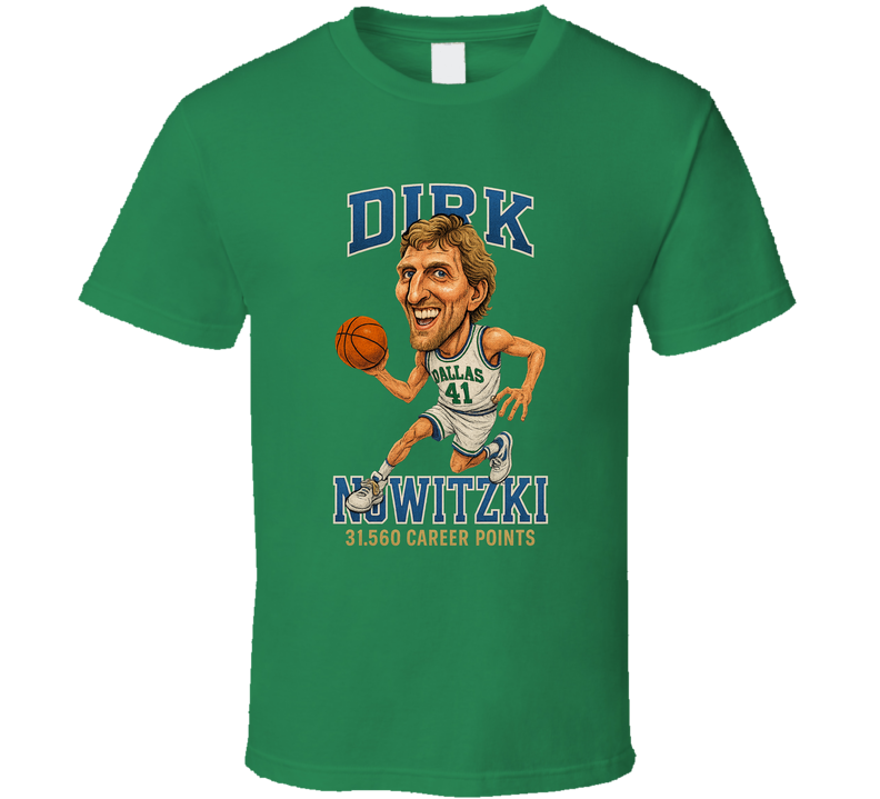 Dirk Nowitzki Basketball Caricature T Shirt
