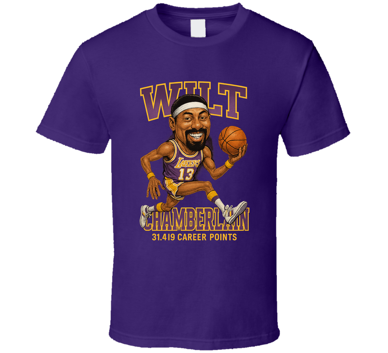 Wilt Chamberlain Basketball Caricature T Shirt