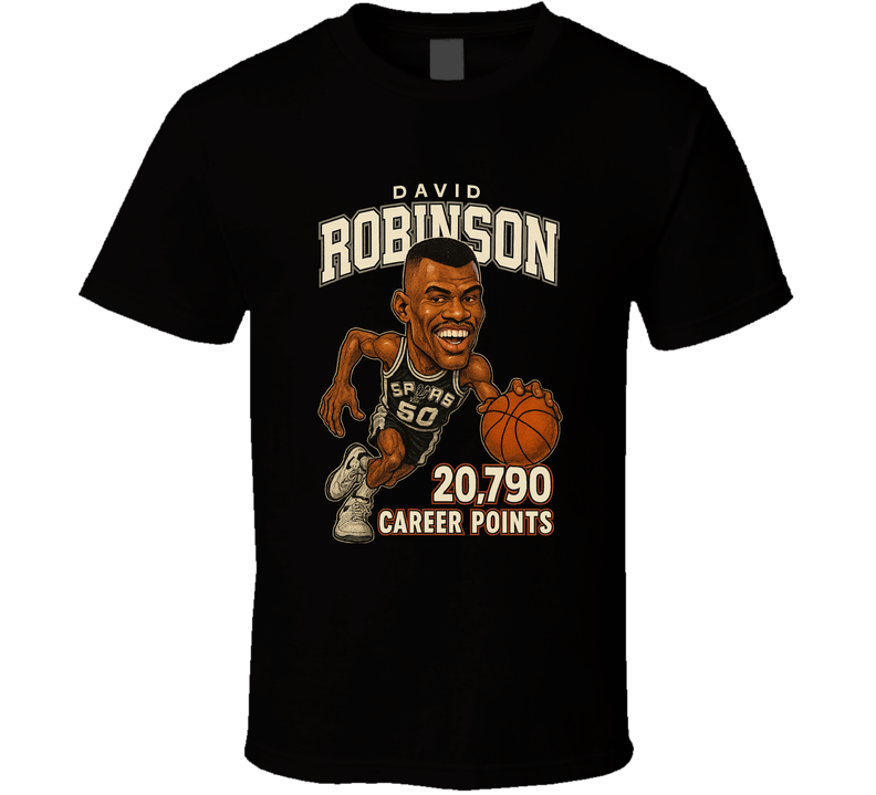 David Robinson Basketball Caricature T Shirt