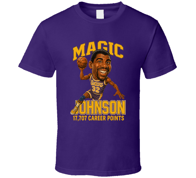 Magic Johnson Basketball Caricature T Shirt