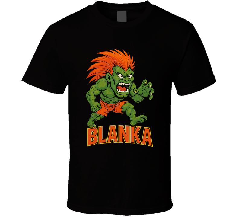 Blanka Street Fight Video Game Caricature T Shirt