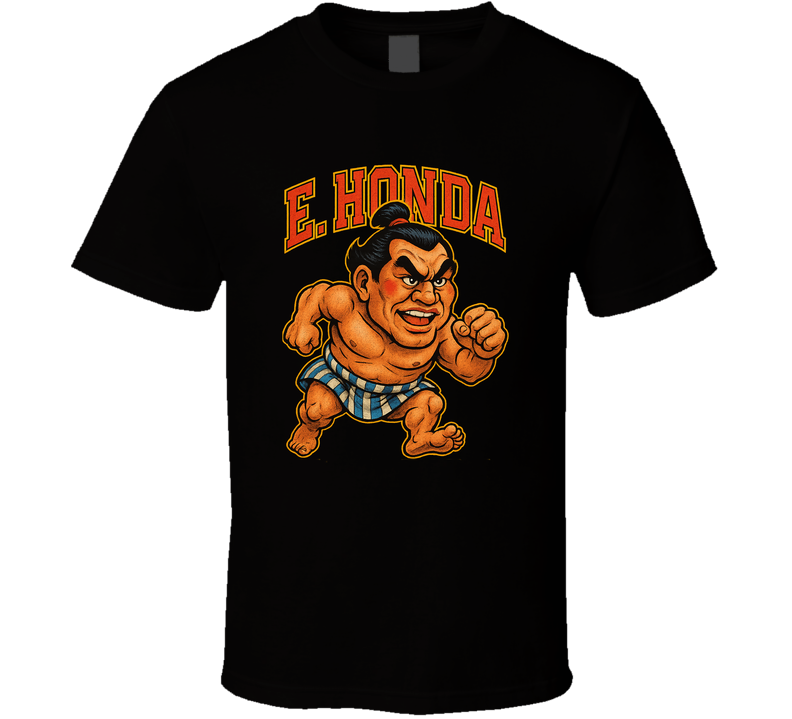 E Honda Street Fighter Video Game Caricature T Shirt