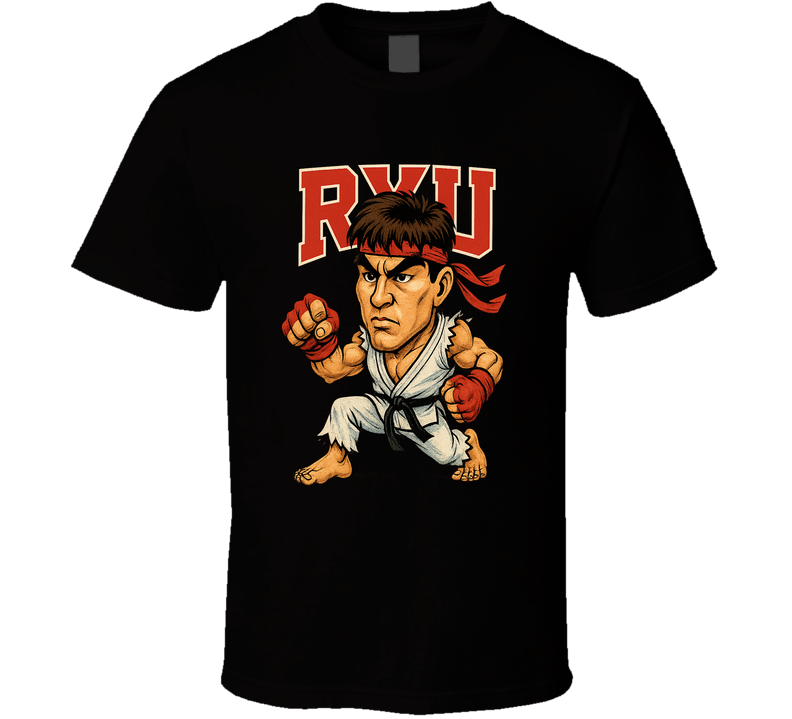 Ryu Street Fighter Video Game Caricature T Shirt
