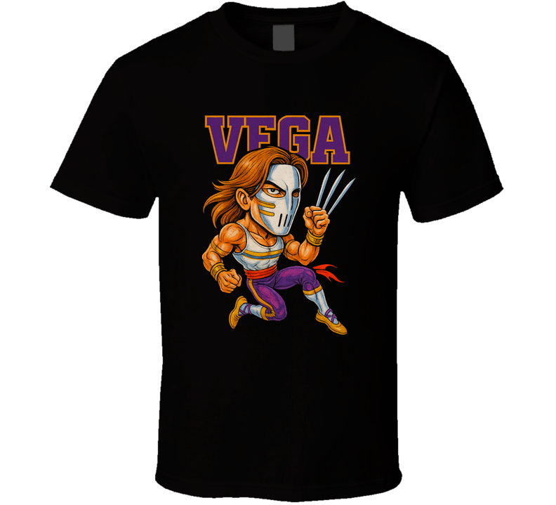 Vega Street Fighter Video Game Caricature T Shirt