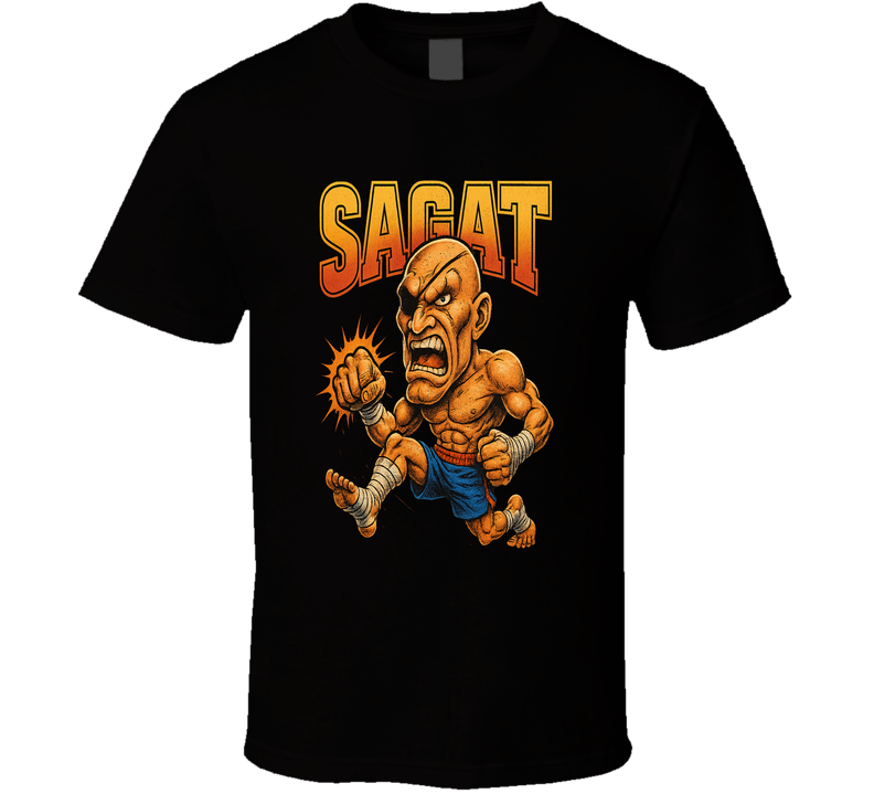 Sagat Street Fighter Video Game Caricature T Shirt