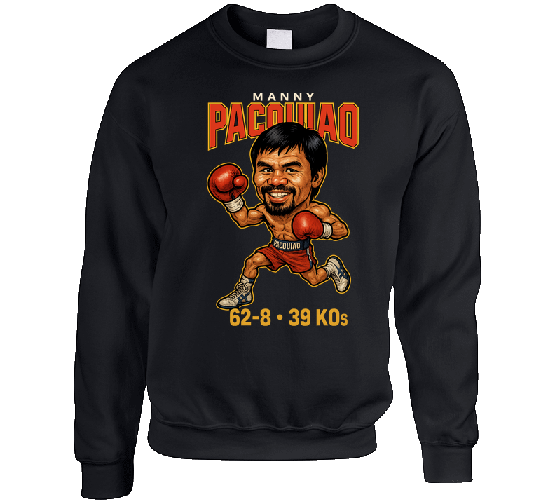 Manny Pacquiao Caricature Boxing Record Crewneck Sweater Crewneck Sweatshirt