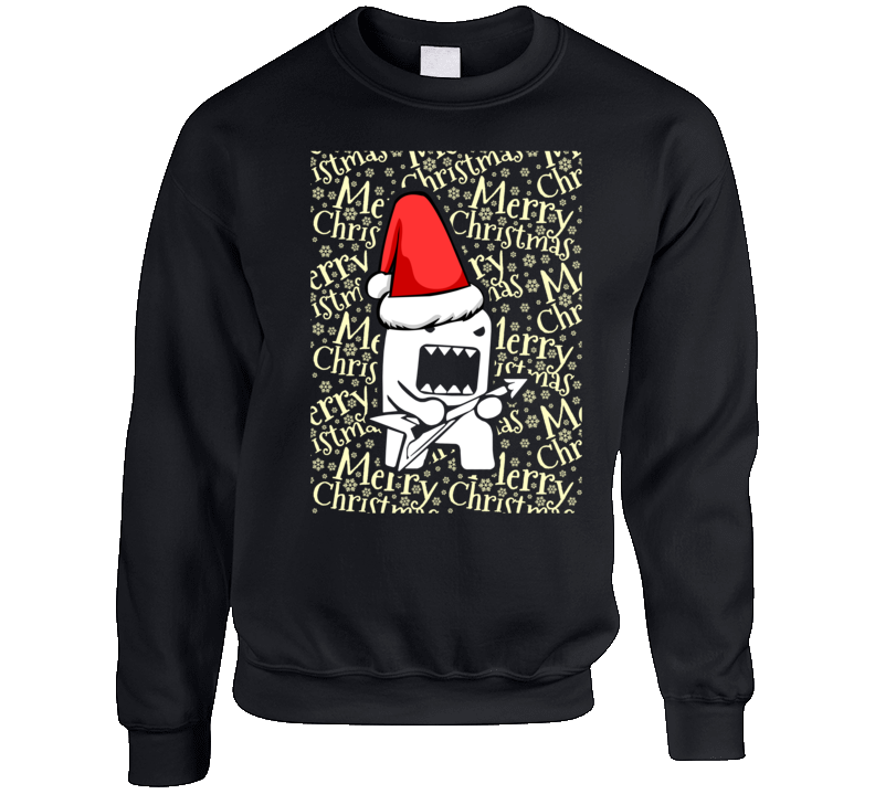 Domo Kun Christmas Rock Crewneck Sweatshirt Domo Kun Christmas Rock Crewneck Sweatshirt