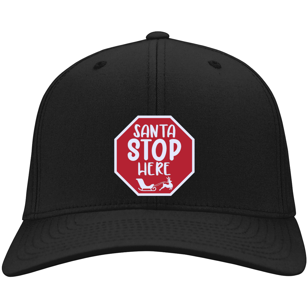 Funny Christmas Santa Stop Here Embroidery Hat Funny Christmas Santa Stop Here Embroidery Hat