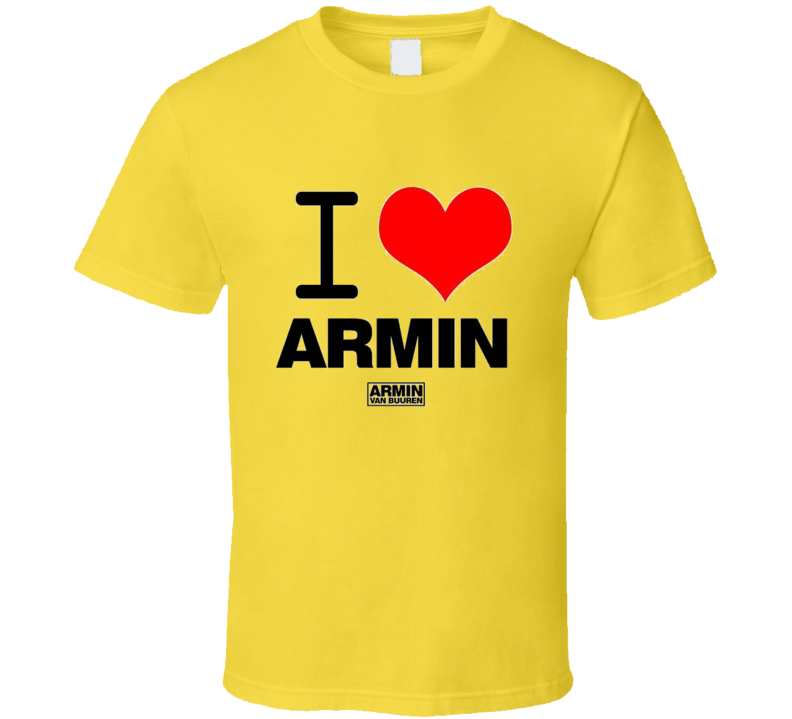 DJ Armin van Buuren I HEART ARMIN YELLOW T Shirt DJ Armin van Buuren I HEART ARMIN YELLOW T Shirt