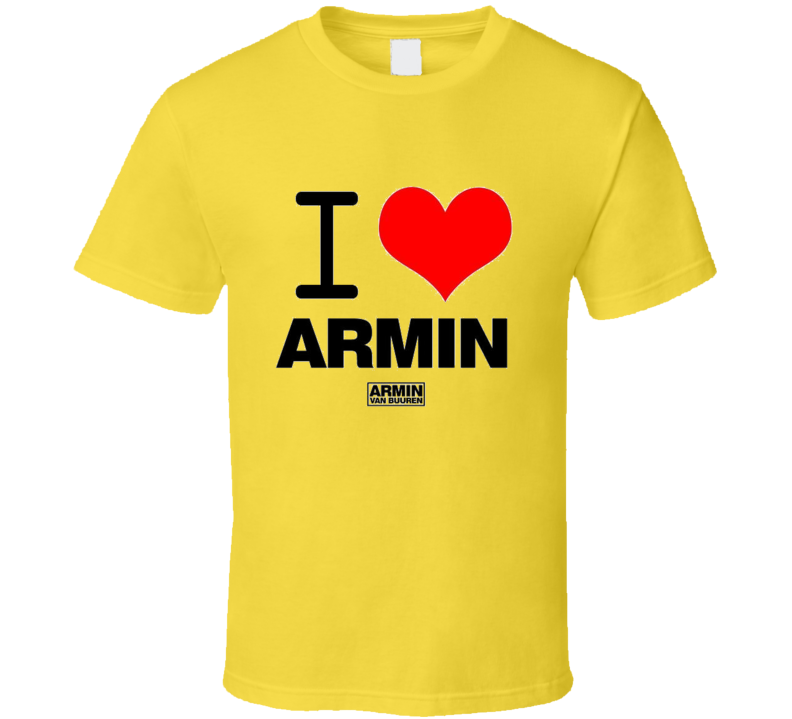 DJ Armin van Buuren I HEART ARMIN YELLOW T Shirt