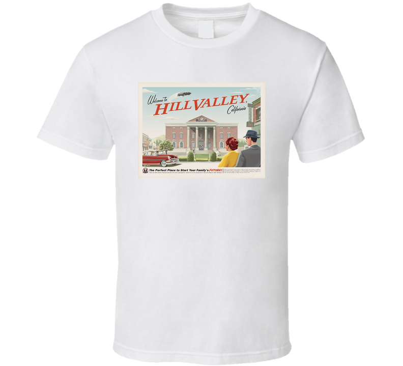 80's Classic Movie Back to the Future Hill Valley T Shirt 80's Classic Movie Back to the Future Hill Valley T Shirt