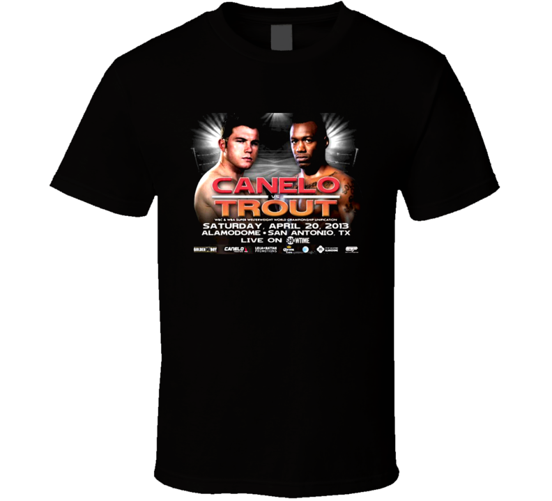 Saul Canelo Alavarez Vs Austin No Doubt Trout April 20th Fight Poster Boxing T Shirt Saul Canelo Alavarez Vs Austin No Doubt Trout April 20th Fight Poster Boxing T Shirt
