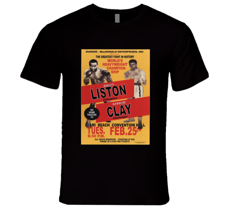 Sonny Liston vs Cassisus Clay Boxng Fight Poster T Shirt Sonny Liston vs Cassisus Clay Boxng Fight Poster T Shirt