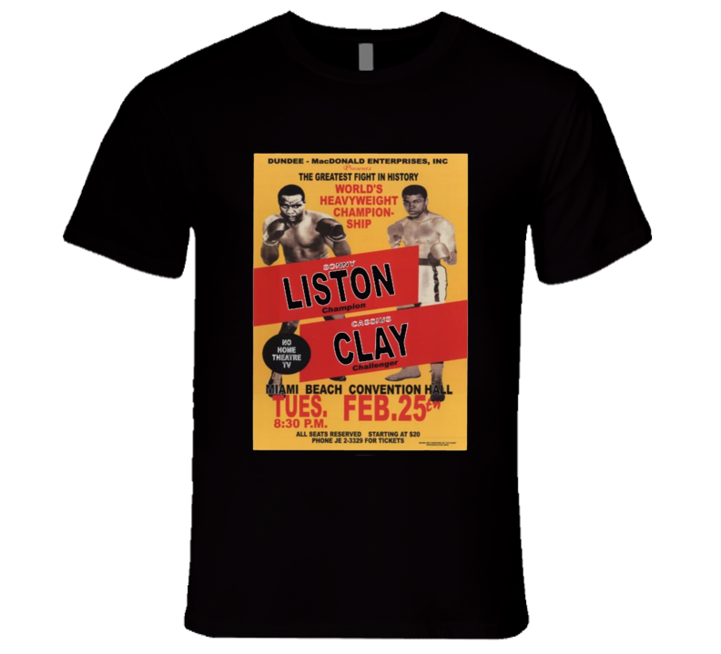 Sonny Liston vs Cassisus Clay Boxng Fight Poster T Shirt