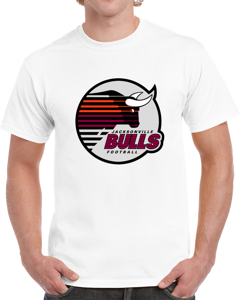 Cool Retro Classic USFL Jacksonville Bulls 1983 Logo Football V2 T Shirt Cool Retro Classic USFL Jacksonville Bulls 1983 Logo Football V2 T Shirt