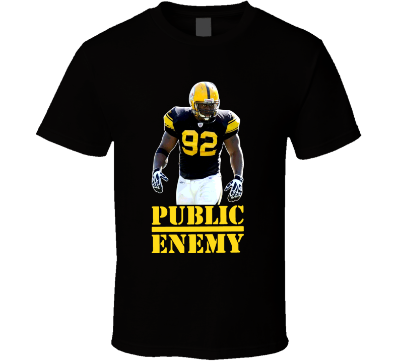 James Harrison Public Enemy Pittsburgh Football T Shirt James Harrison Public Enemy Pittsburgh Football T Shirt