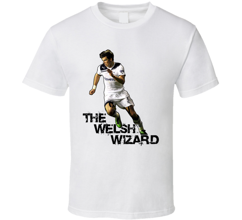 Garth Bale Tottenham Hotspur Welsh Wizard Soccer T Shirt