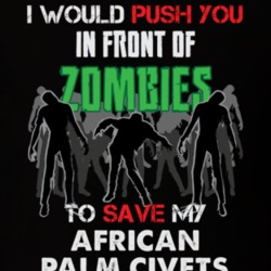 I Would Push You In Front Of Zombies To Save My African Palm Civets Funny Animal T Shirt 26784268