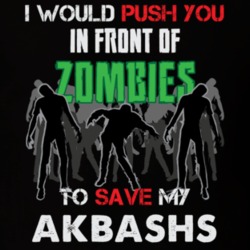 I Would Push You In Front Of Zombies To Save My Akbashs Funny Animal T Shirt 26784290