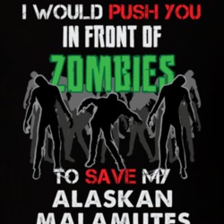 I Would Push You In Front Of Zombies To Save My Alaskan Malamutes Funny Animal T Shirt 26784297