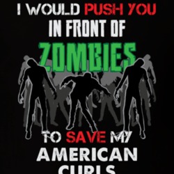 I Would Push You In Front Of Zombies To Save My American Curls Funny Animal T Shirt 26784344