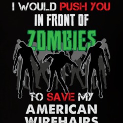 I Would Push You In Front Of Zombies To Save My American Wirehairs Funny Animal T Shirt 26784416