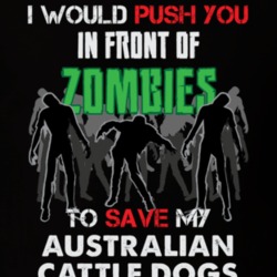 I Would Push You In Front Of Zombies To Save My Australian Cattle Dogs Funny Animal T Shirt 26784689