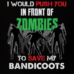 I Would Push You In Front Of Zombies To Save My Bandicoots Funny Animal T Shirt 26784846