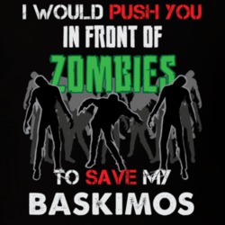 I Would Push You In Front Of Zombies To Save My Baskimos Funny Animal T Shirt 26784968