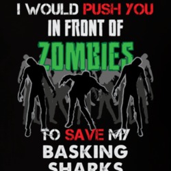 I Would Push You In Front Of Zombies To Save My Basking Sharks Funny Animal T Shirt 26784978