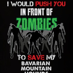 I Would Push You In Front Of Zombies To Save My Bavarian Mountain Hounds Funny Animal T Shirt 26785075